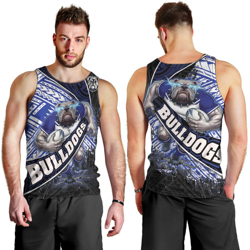 Bulldogs Rugby Men Tank Top Tribal Polynesian Power Art - Lightning Mascot