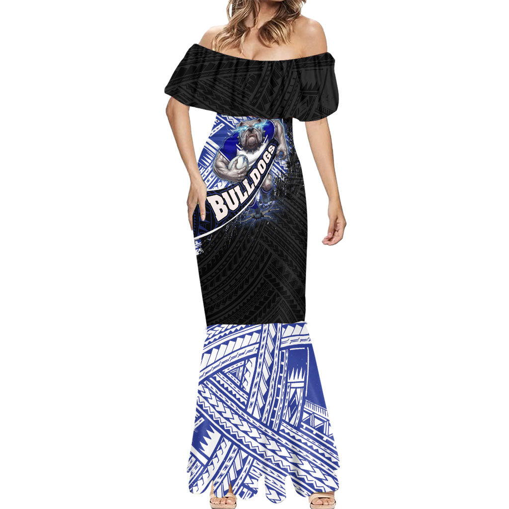 Bulldogs Rugby Mermaid Dress Tribal Polynesian Power Art - Lightning Mascot