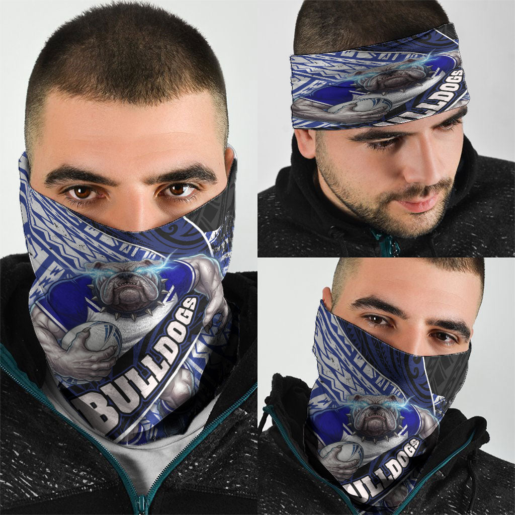 Bulldogs Rugby Neck Gaiter Tribal Polynesian Power Art - Lightning Mascot