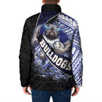 Bulldogs Rugby Padded Jacket Tribal Polynesian Power Art - Lightning Mascot