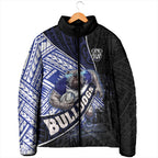 Bulldogs Rugby Padded Jacket Tribal Polynesian Power Art - Lightning Mascot