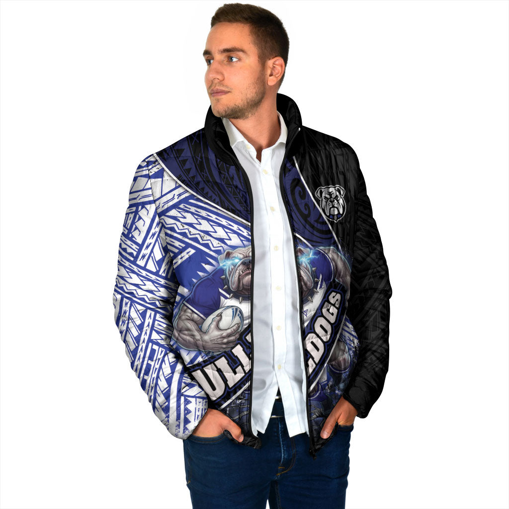 Bulldogs Rugby Padded Jacket Tribal Polynesian Power Art - Lightning Mascot