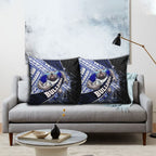Bulldogs Rugby Pillow Cover Tribal Polynesian Power Art - Lightning Mascot