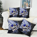 Bulldogs Rugby Pillow Cover Tribal Polynesian Power Art - Lightning Mascot