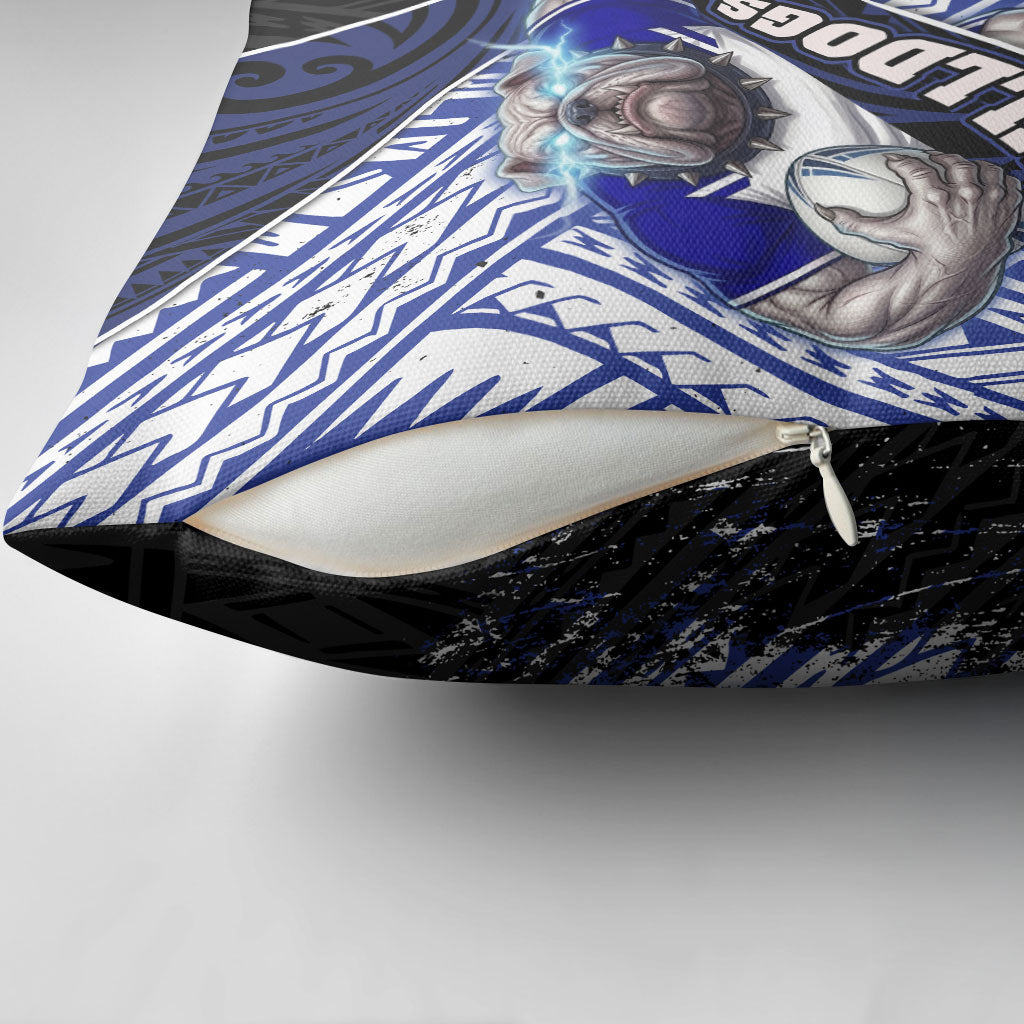 Bulldogs Rugby Pillow Cover Tribal Polynesian Power Art - Lightning Mascot