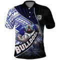 Bulldogs Rugby Polo Shirt Tribal Polynesian Power Art - Lightning Mascot