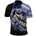 Bulldogs Rugby Polo Shirt Tribal Polynesian Power Art - Lightning Mascot