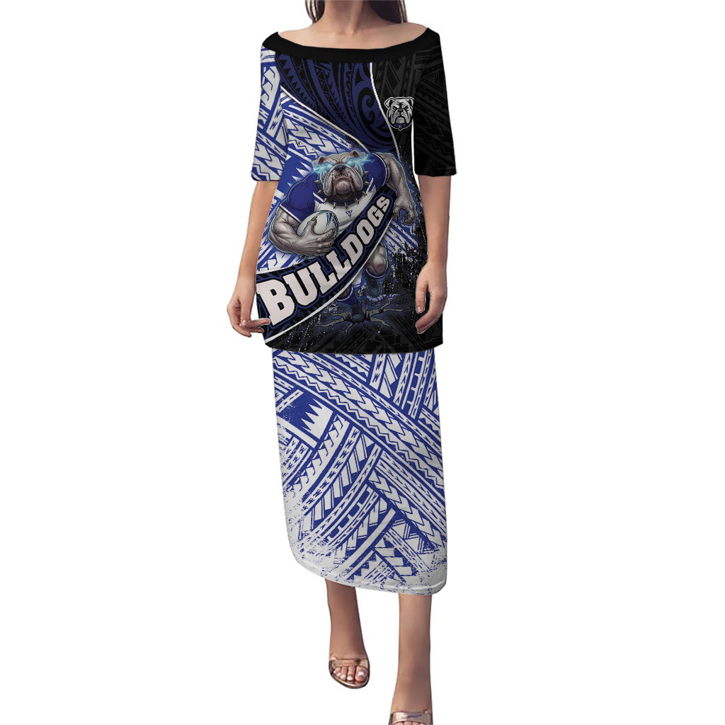 Bulldogs Rugby Puletasi Tribal Polynesian Power Art - Lightning Mascot