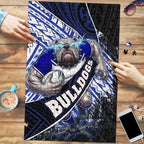 Bulldogs Rugby Puzzle Tribal Polynesian Power Art - Lightning Mascot