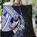 Bulldogs Rugby Quilt Tribal Polynesian Power Art - Lightning Mascot