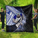 Bulldogs Rugby Quilt Tribal Polynesian Power Art - Lightning Mascot