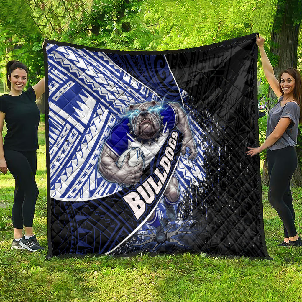 Bulldogs Rugby Quilt Tribal Polynesian Power Art - Lightning Mascot