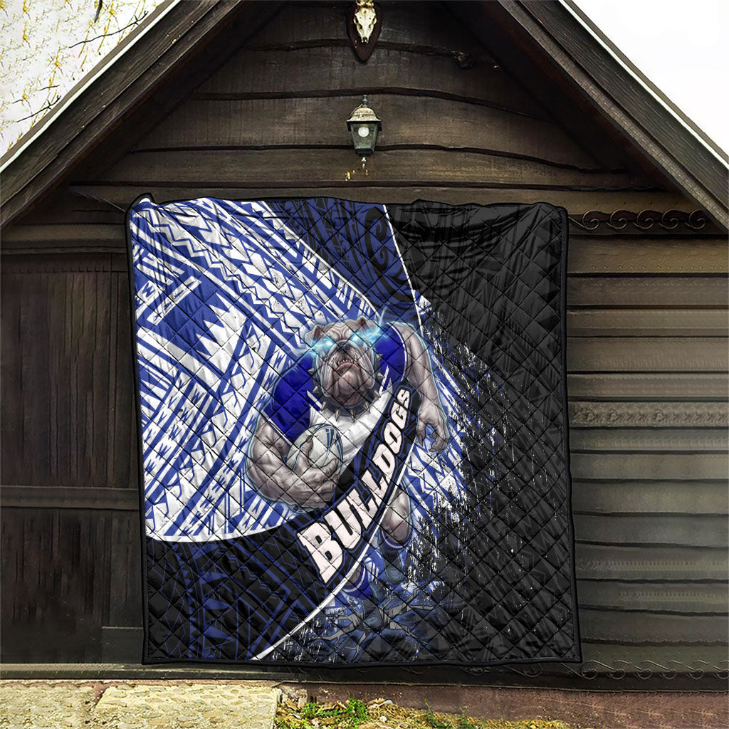 Bulldogs Rugby Quilt Tribal Polynesian Power Art - Lightning Mascot