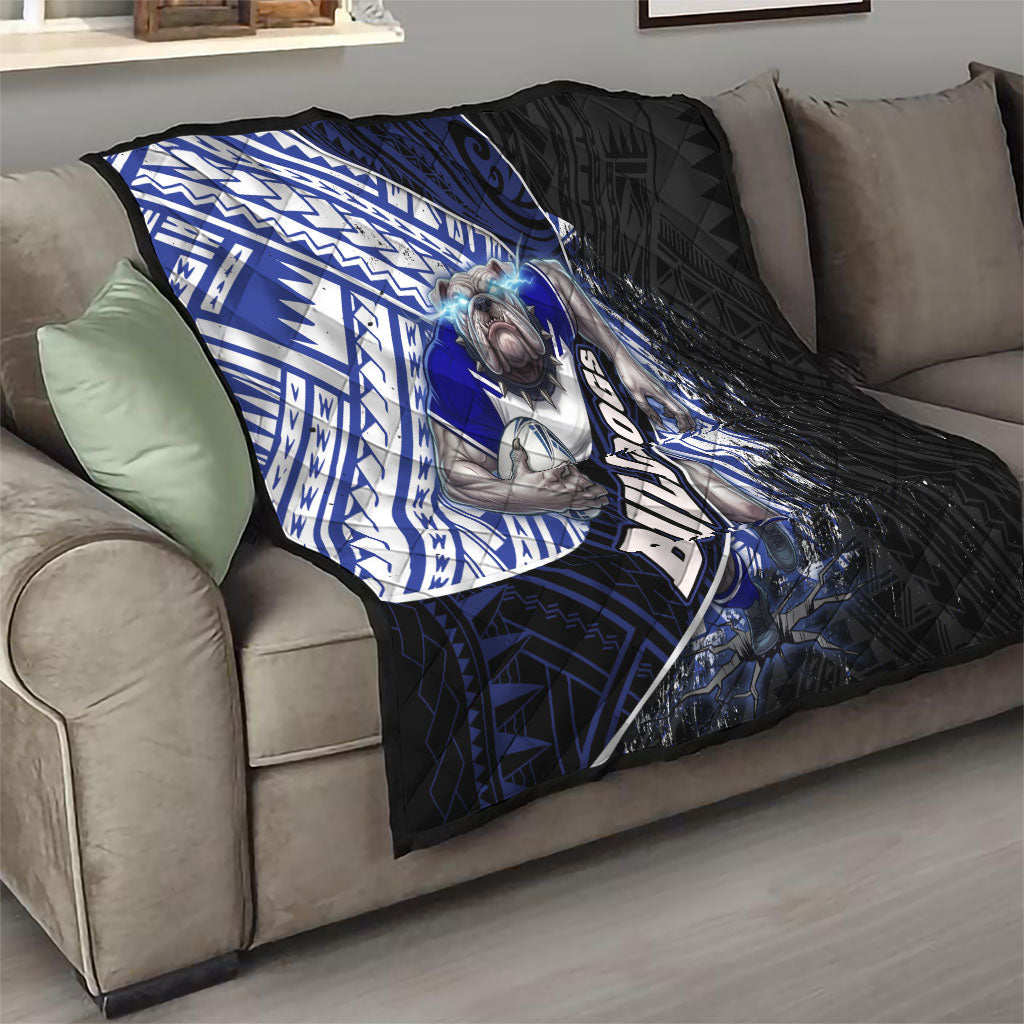 Bulldogs Rugby Quilt Tribal Polynesian Power Art - Lightning Mascot