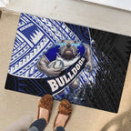 Bulldogs Rugby Rubber Doormat Tribal Polynesian Power Art - Lightning Mascot