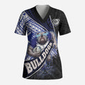 Bulldogs Rugby Scrub Top Tribal Polynesian Power Art - Lightning Mascot