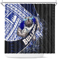 Bulldogs Rugby Shower Curtain Tribal Polynesian Power Art - Lightning Mascot