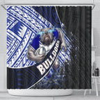 Bulldogs Rugby Shower Curtain Tribal Polynesian Power Art - Lightning Mascot