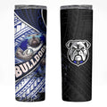 Bulldogs Rugby Skinny Tumbler Tribal Polynesian Power Art - Lightning Mascot