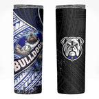 Bulldogs Rugby Skinny Tumbler Tribal Polynesian Power Art - Lightning Mascot