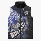 Bulldogs Rugby Sleeveless Puffer Jacket Tribal Polynesian Power Art - Lightning Mascot