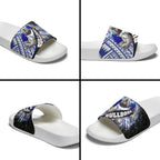 Bulldogs Rugby Slide Sandals Tribal Polynesian Power Art - Lightning Mascot