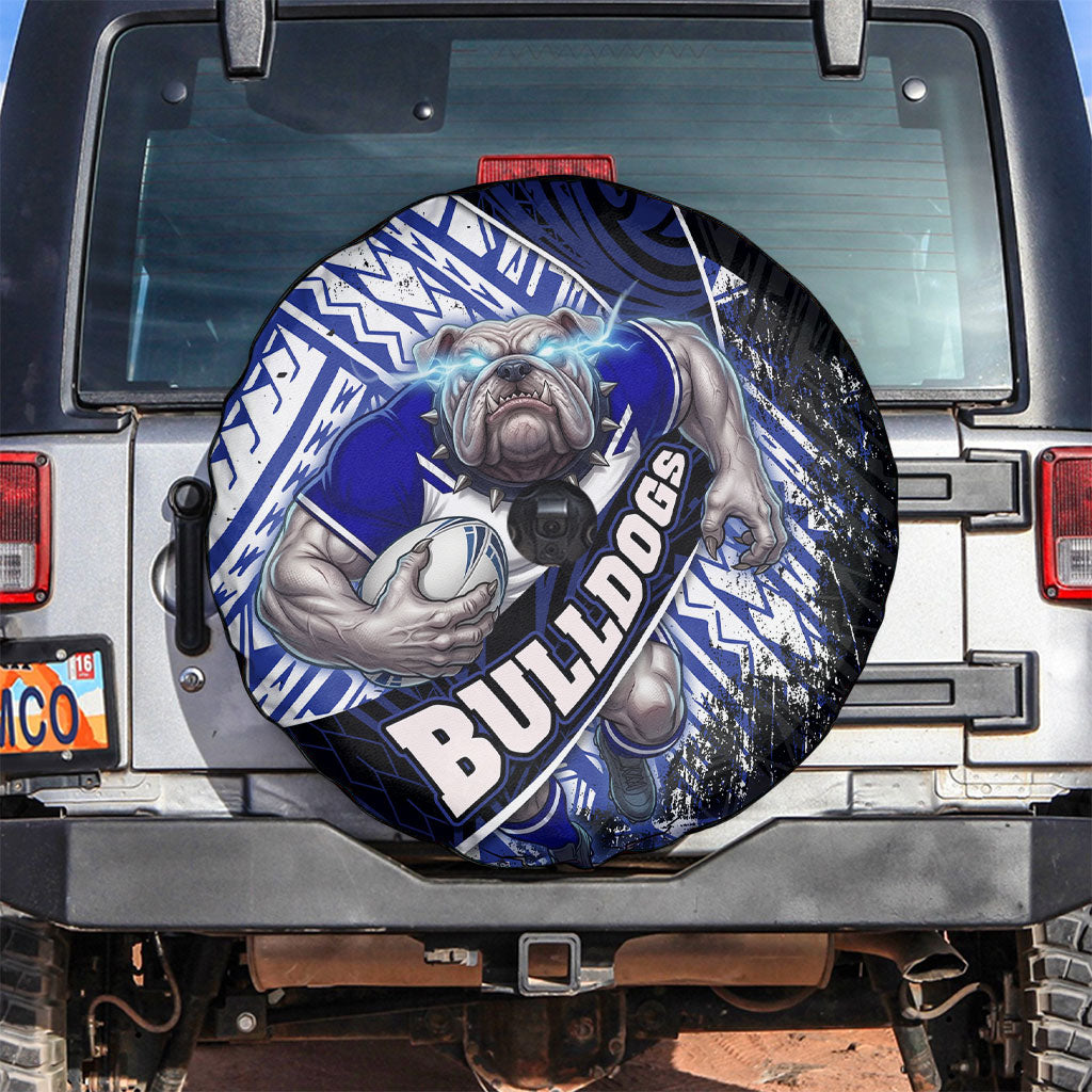 Bulldogs Rugby Spare Tire Cover Tribal Polynesian Power Art - Lightning Mascot