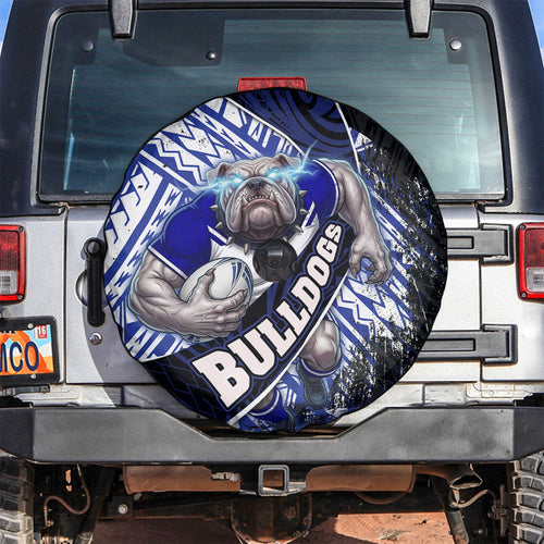 Bulldogs Rugby Spare Tire Cover Tribal Polynesian Power Art - Lightning Mascot