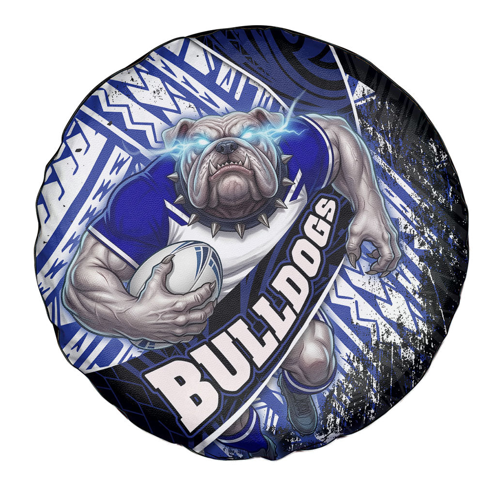 Bulldogs Rugby Spare Tire Cover Tribal Polynesian Power Art - Lightning Mascot
