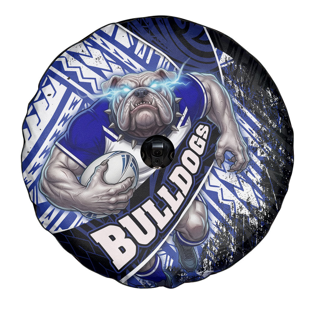 Bulldogs Rugby Spare Tire Cover Tribal Polynesian Power Art - Lightning Mascot