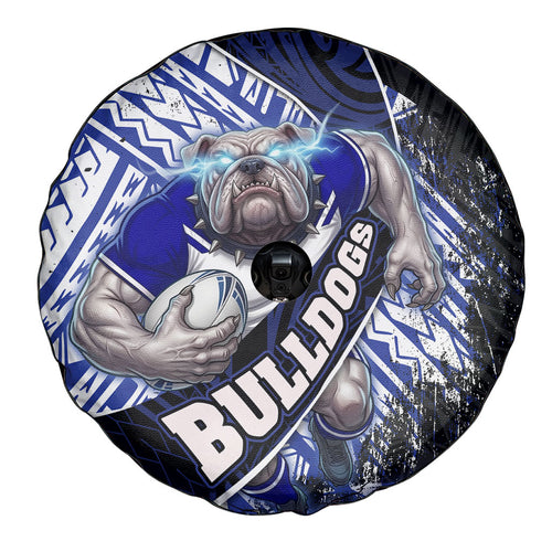 Bulldogs Rugby Spare Tire Cover Tribal Polynesian Power Art - Lightning Mascot