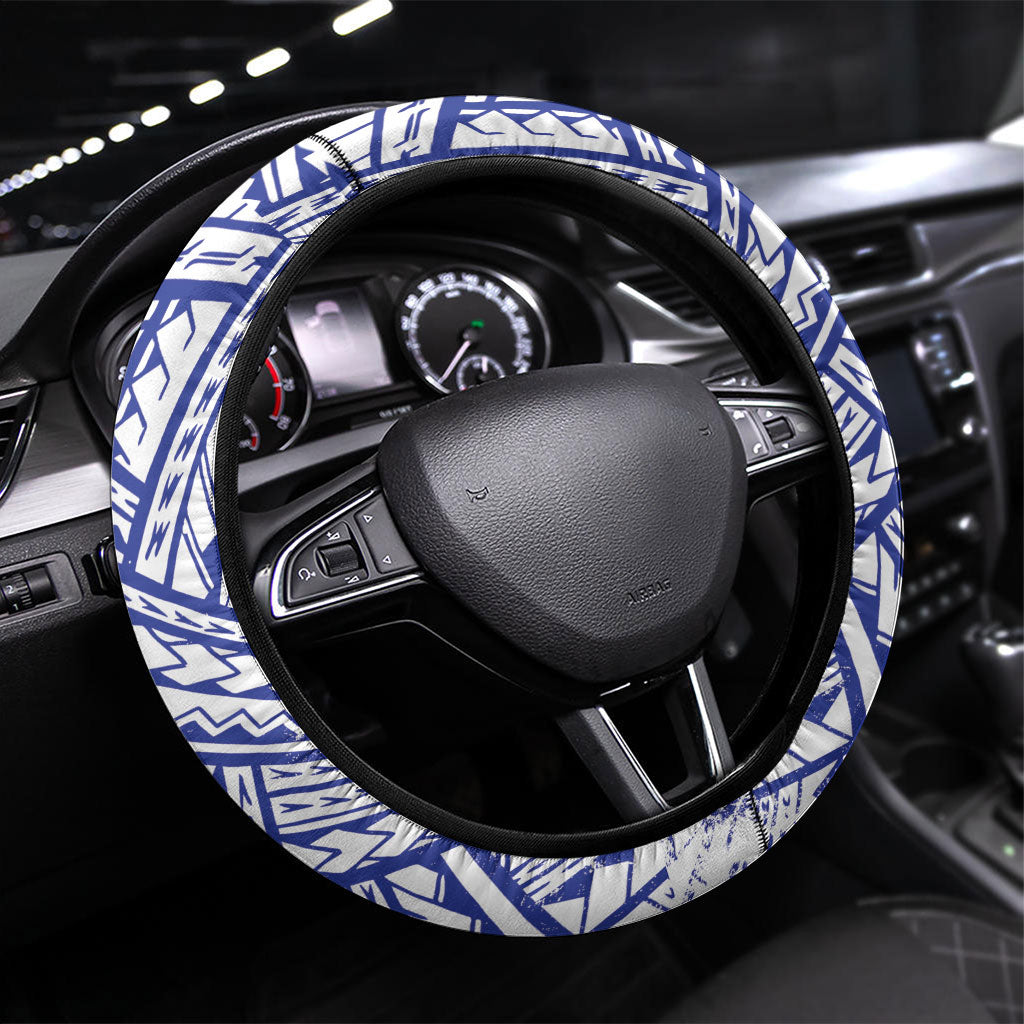 Bulldogs Rugby Steering Wheel Cover Tribal Polynesian Power Art - Lightning Mascot