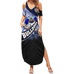 Bulldogs Rugby Summer Maxi Dress Tribal Polynesian Power Art - Lightning Mascot