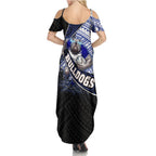 Bulldogs Rugby Summer Maxi Dress Tribal Polynesian Power Art - Lightning Mascot