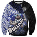 Bulldogs Rugby Sweatshirt Tribal Polynesian Power Art - Lightning Mascot