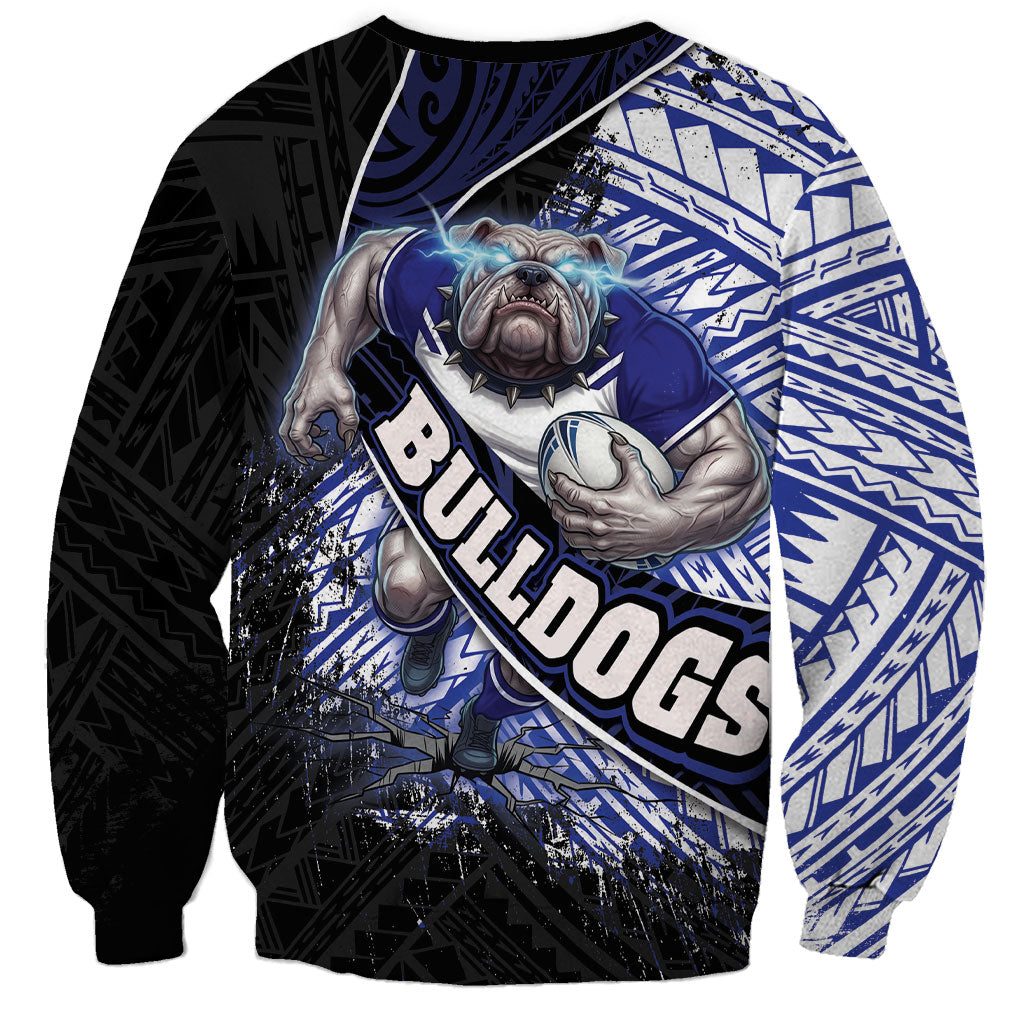 Bulldogs Rugby Sweatshirt Tribal Polynesian Power Art - Lightning Mascot