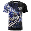 Bulldogs Rugby T Shirt Tribal Polynesian Power Art - Lightning Mascot