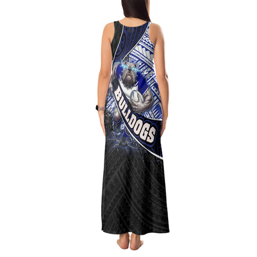 Bulldogs Rugby Tank Maxi Dress Tribal Polynesian Power Art - Lightning Mascot