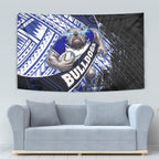 Bulldogs Rugby Tapestry Tribal Polynesian Power Art - Lightning Mascot