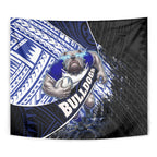 Bulldogs Rugby Tapestry Tribal Polynesian Power Art - Lightning Mascot
