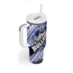 Bulldogs Rugby Tumbler With Handle Tribal Polynesian Power Art - Lightning Mascot