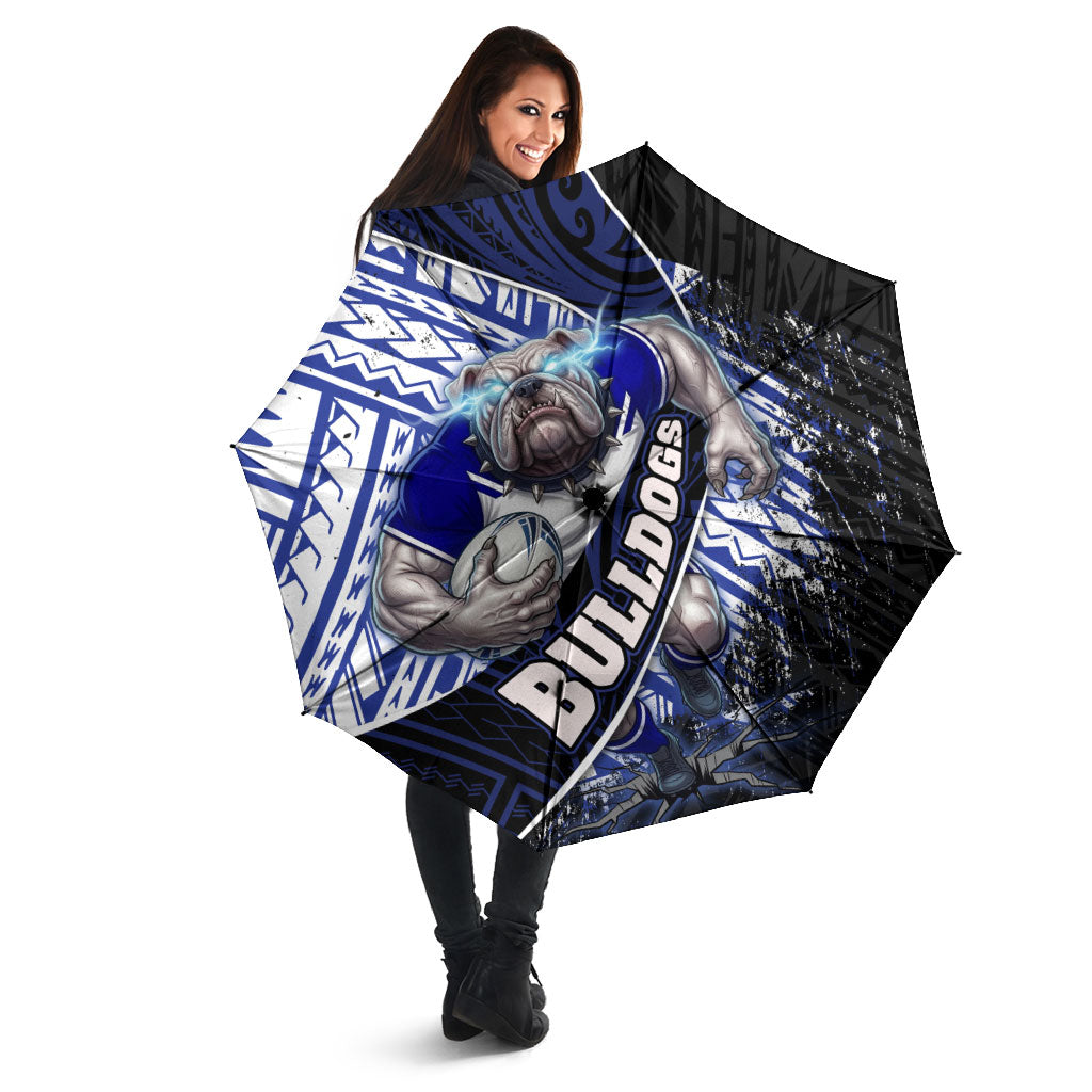 Bulldogs Rugby Umbrella Tribal Polynesian Power Art - Lightning Mascot