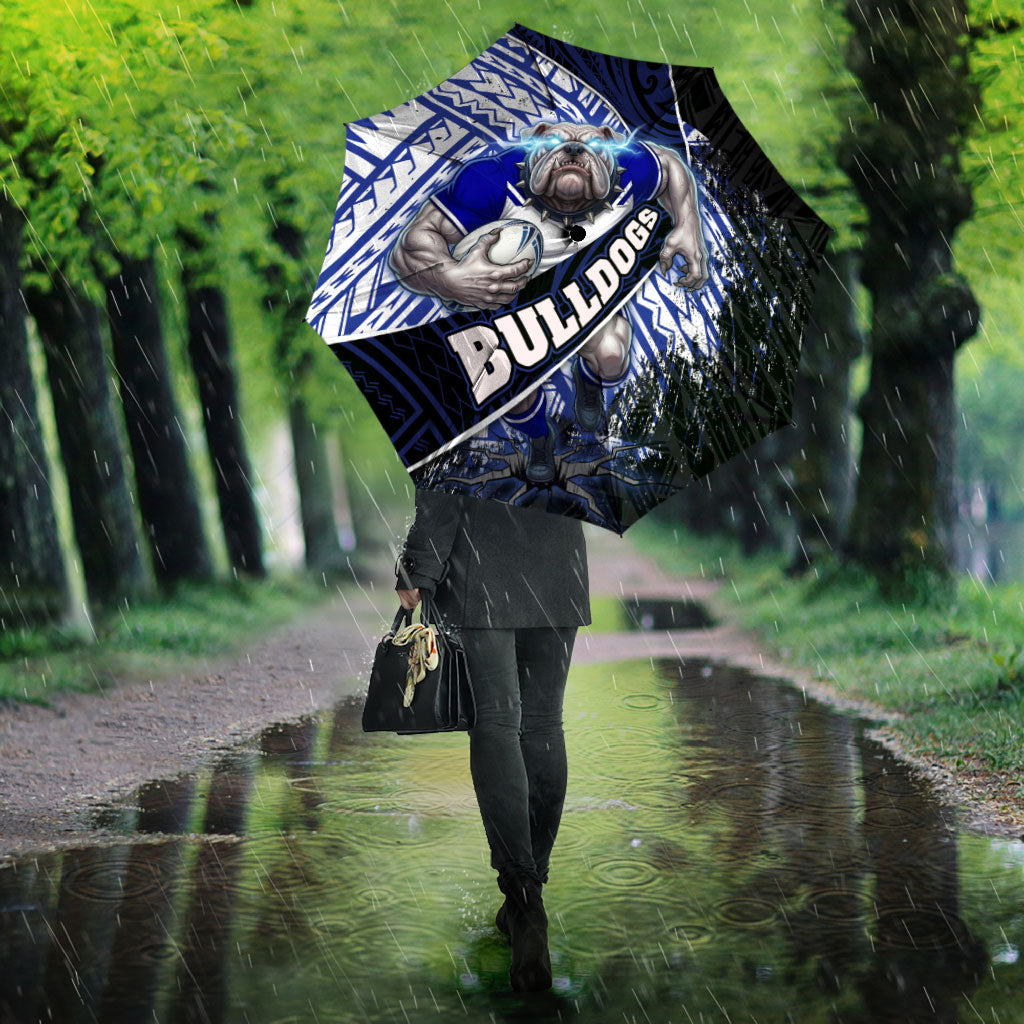 Bulldogs Rugby Umbrella Tribal Polynesian Power Art - Lightning Mascot