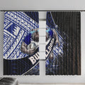 Bulldogs Rugby Window Curtain Tribal Polynesian Power Art - Lightning Mascot