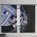 Bulldogs Rugby Window Curtain Tribal Polynesian Power Art - Lightning Mascot