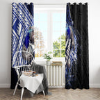 Bulldogs Rugby Window Curtain Tribal Polynesian Power Art - Lightning Mascot
