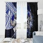 Bulldogs Rugby Window Curtain Tribal Polynesian Power Art - Lightning Mascot