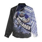 Bulldogs Rugby Women Casual Shirt Tribal Polynesian Power Art - Lightning Mascot