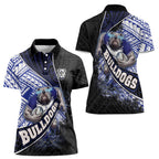 Bulldogs Rugby Women Polo Shirt Tribal Polynesian Power Art - Lightning Mascot