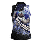 Bulldogs Rugby Women Sleeveless Polo Shirt Tribal Polynesian Power Art - Lightning Mascot